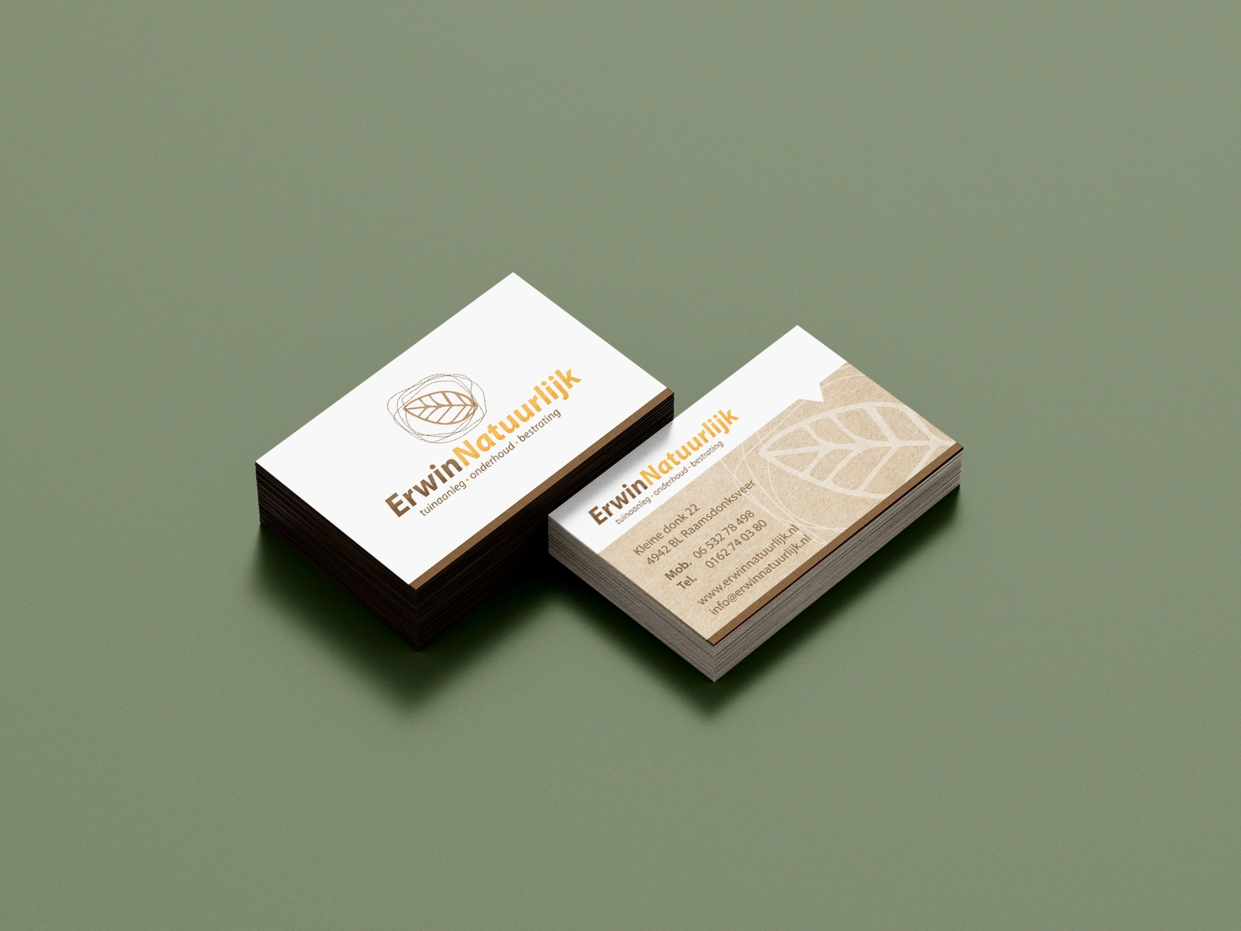 Erwin Natuurlijk, ontwerp visitekaartjes
